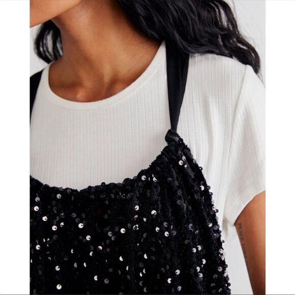 NWT Free People Nova Convertible Sequin Tunic / Black - Picture 4 of 7